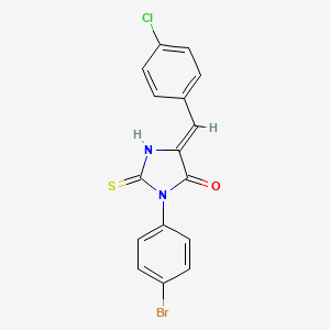 3-(4-Bromophenyl)-5-((4-chlorophenyl)methylene)-2-thioxo-4-imidazolidinone