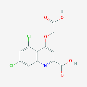 molecular formula C12H7Cl2NO5 B165570 4-((Carboxymethyl)oxy)-5,7-dichloroquinoline-2-carboxylic acid CAS No. 130613-17-1