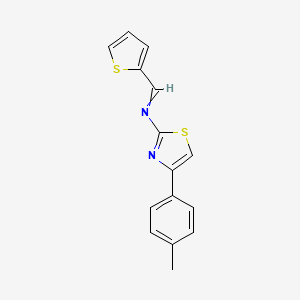 N-[4-(4-Methylphenyl)-1,3-thiazol-2-yl]-1-(thiophen-2-yl)methanimine