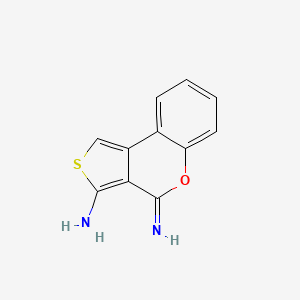 molecular formula C11H8N2OS B1655710 3-Imino-3H-thieno[3,4-c][1]benzopyran-4-amine CAS No. 41078-19-7