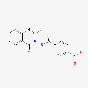4(3H)-Quinazolinone, 2-methyl-3-[[(4-nitrophenyl)methylene]amino]-