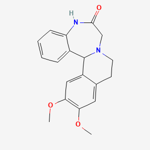 12,13-Dimethoxy-5,9,10,14b-tetrahydroisoquino(2,1-d)(1,4)benzodiazepin-6(7H)-one