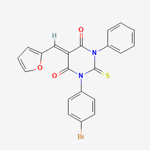 (5Z)-1-(4-bromophenyl)-5-(furan-2-ylmethylidene)-3-phenyl-2-sulfanylidene-1,3-diazinane-4,6-dione