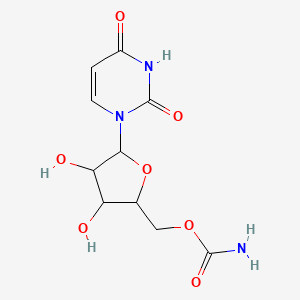 molecular formula C10H13N3O7 B1655743 [5-(2,4-Dioxopyrimidin-1-yl)-3,4-dihydroxyoxolan-2-yl]methyl carbamate CAS No. 41509-92-6