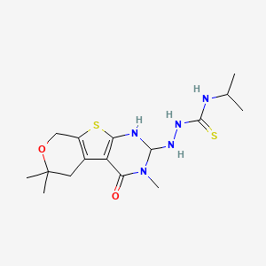 N-isopropyl-2-(3,6,6-trimethyl-4-oxo-1,3,4,5,6,8-hexahydro-2H-pyrano[4',3':4,5]thieno[2,3-d]pyrimidin-2-yl)hydrazinecarbothioamide