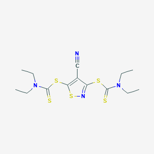 [4-cyano-3-(diethylcarbamothioylsulfanyl)-1,2-thiazol-5-yl] N,N-diethylcarbamodithioate