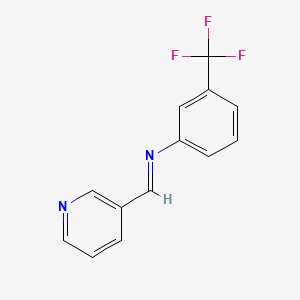 molecular formula C13H9F3N2 B1655850 Benzenamine, N-(3-pyridinylmethylene)-3-(trifluoromethyl)- CAS No. 43145-07-9