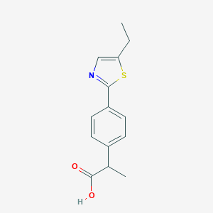 molecular formula C14H15NO2S B165589 2-[4-(5-Ethylthiazol-2-yl)phenyl]propanoic acid CAS No. 138568-67-9