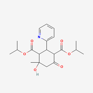 molecular formula C20H27NO6 B1655928 Dipropan-2-yl 4-hydroxy-4-methyl-6-oxo-2-(pyridin-2-yl)cyclohexane-1,3-dicarboxylate CAS No. 4564-35-6