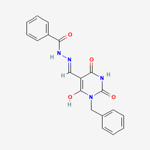 N'-[(E)-(1-benzyl-2,4,6-trioxotetrahydropyrimidin-5(2H)-ylidene)methyl]benzohydrazide