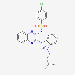 (4-Chlorophenyl)sulfonyl-[3-[3-(3-methylbutyl)benzimidazol-3-ium-1-yl]quinoxalin-2-yl]azanide