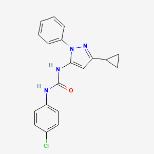 1-(4-Chlorophenyl)-3-(5-cyclopropyl-2-phenylpyrazol-3-yl)urea