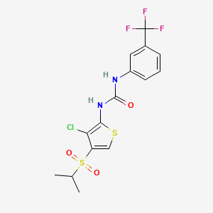 1-(3-Chloro-4-propan-2-ylsulfonylthiophen-2-yl)-3-[3-(trifluoromethyl)phenyl]urea