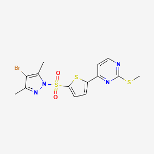 4-[5-(4-Bromo-3,5-dimethylpyrazol-1-yl)sulfonylthiophen-2-yl]-2-methylsulfanylpyrimidine