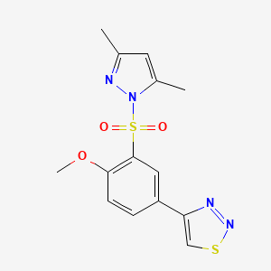 4-[3-(3,5-Dimethylpyrazol-1-yl)sulfonyl-4-methoxyphenyl]thiadiazole