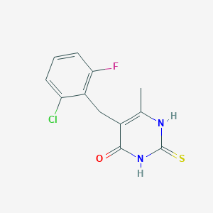 5-[(2-chloro-6-fluorophenyl)methyl]-6-methyl-2-sulfanylidene-1H-pyrimidin-4-one