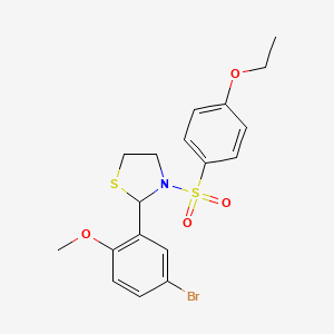 2-(5-Bromo-2-methoxyphenyl)-3-(4-ethoxyphenyl)sulfonyl-1,3-thiazolidine