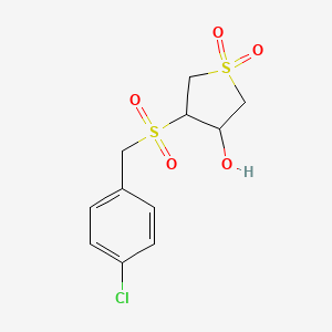 4-[(4-Chlorophenyl)methylsulfonyl]-1,1-dioxothiolan-3-ol