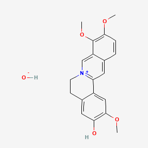 B1656030 2,9,10-Trimethoxy-5,6-dihydroisoquinolino[2,1-b]isoquinolin-7-ium-3-ol;hydroxide CAS No. 483-43-2