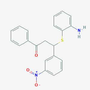 3-(2-Aminophenyl)sulfanyl-3-(3-nitrophenyl)-1-phenylpropan-1-one