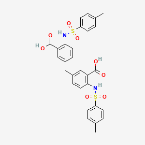 molecular formula C29H26N2O8S2 B1656079 Benzoic acid, 3,3'-methylenebis[6-[[(4-methylphenyl)sulfonyl]amino]- CAS No. 501444-05-9
