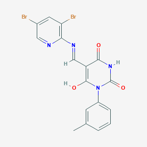 5-[[(3,5-Dibromopyridin-2-yl)amino]methylidene]-1-(3-methylphenyl)-1,3-diazinane-2,4,6-trione