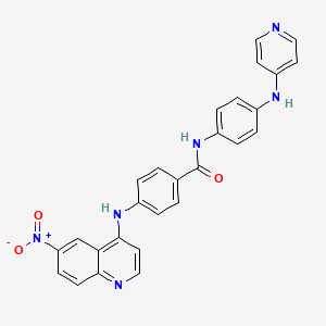 4-[(6-nitroquinolin-4-yl)amino]-N-[4-(pyridin-4-ylamino)phenyl]benzamide