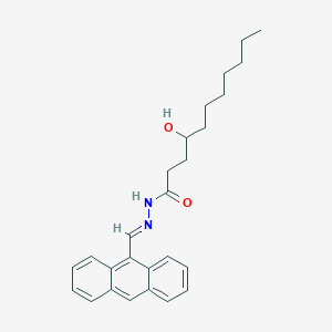molecular formula C26H32N2O2 B1656164 N-[(E)-anthracen-9-ylmethylideneamino]-4-hydroxyundecanamide CAS No. 5114-96-5