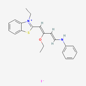 molecular formula C21H23IN2OS B1656176 N-[(1E,3Z)-3-ethoxy-4-(3-ethyl-1,3-benzothiazol-3-ium-2-yl)buta-1,3-dienyl]aniline;iodide CAS No. 5119-70-0
