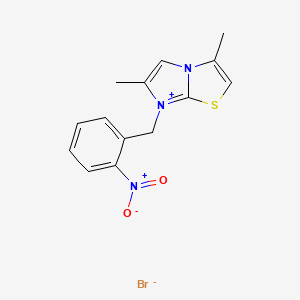 B1656177 3,6-Dimethyl-7-[(2-nitrophenyl)methyl]imidazo[2,1-b][1,3]thiazol-7-ium bromide CAS No. 5120-62-7