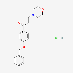 molecular formula C20H24ClNO3 B1656192 1-Propanone, 3-(4-morpholinyl)-1-(4-(phenylmethoxy)phenyl)-, hydrochloride CAS No. 51345-84-7