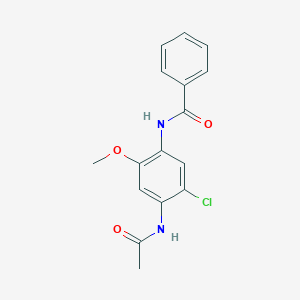 molecular formula C16H15ClN2O3 B1656234 N-(4-acetamido-5-chloro-2-methoxyphenyl)benzamide CAS No. 5172-74-7
