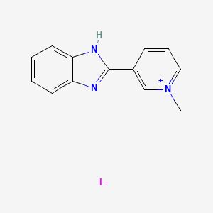 Pyridinium, 3-(1H-benzimidazol-2-yl)-1-methyl-, iodide