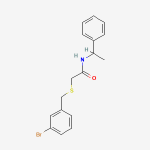 2-[(3-bromophenyl)methylsulfanyl]-N-(1-phenylethyl)acetamide