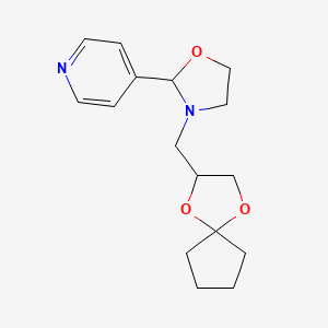 Pyridine, 4-[3-(1,4-dioxaspiro[4.4]non-2-ylmethyl)-2-oxazolidinyl]-