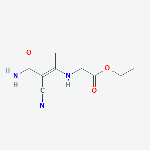 molecular formula C9H13N3O3 B1656294 ETHYL 2-{[(1E)-1-CARBAMOYL-1-CYANOPROP-1-EN-2-YL]AMINO}ACETATE CAS No. 5209-10-9