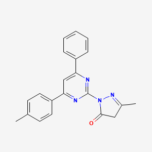 B1656311 5-Methyl-2-[4-(4-methylphenyl)-6-phenylpyrimidin-2-yl]-2,4-dihydro-3H-pyrazol-3-one CAS No. 5215-62-3