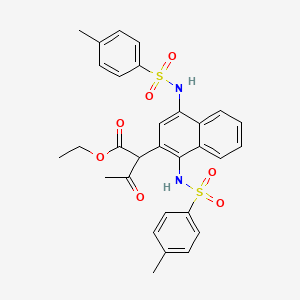 Ethyl 2-{1,4-bis[(4-methylbenzene-1-sulfonyl)amino]naphthalen-2-yl}-3-oxobutanoate