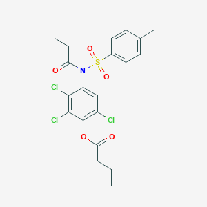 molecular formula C21H22Cl3NO5S B1656338 4-[Butanoyl(4-methylbenzene-1-sulfonyl)amino]-2,3,6-trichlorophenyl butanoate CAS No. 5227-96-3
