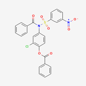 molecular formula C26H17ClN2O7S B1656340 4-[Benzoyl(3-nitrobenzene-1-sulfonyl)amino]-2-chlorophenyl benzoate CAS No. 5228-11-5