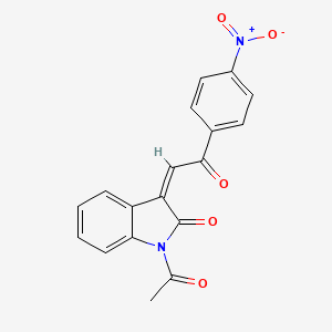 (3Z)-1-acetyl-3-[2-(4-nitrophenyl)-2-oxoethylidene]indol-2-one