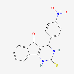 4-(4-nitrophenyl)-2-sulfanylidene-3,4-dihydro-1H-indeno[1,2-d]pyrimidin-5-one