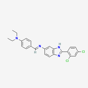4-[(E)-{[2-(2,4-Dichlorophenyl)-1H-benzimidazol-6-yl]imino}methyl]-N,N-diethylaniline
