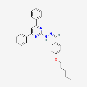 N-[(Z)-(4-pentoxyphenyl)methylideneamino]-4,6-diphenylpyrimidin-2-amine