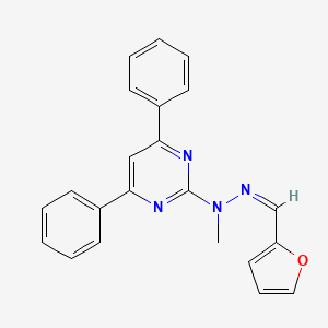 B1656397 N-[(Z)-furan-2-ylmethylideneamino]-N-methyl-4,6-diphenylpyrimidin-2-amine CAS No. 5256-75-7