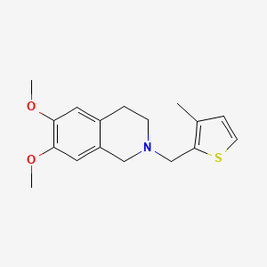 B1656400 6,7-dimethoxy-2-[(3-methylthiophen-2-yl)methyl]-3,4-dihydro-1H-isoquinoline CAS No. 5259-43-8
