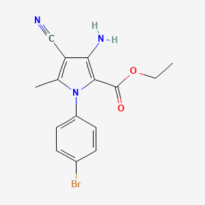 molecular formula C15H14BrN3O2 B1656408 Ethyl 3-amino-1-(4-bromophenyl)-4-cyano-5-methyl-1H-pyrrole-2-carboxylate CAS No. 5262-31-7