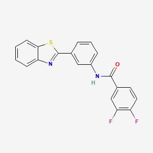 molecular formula C20H12F2N2OS B1656417 N-[3-(1,3-benzothiazol-2-yl)phenyl]-3,4-difluorobenzamide CAS No. 5267-67-4