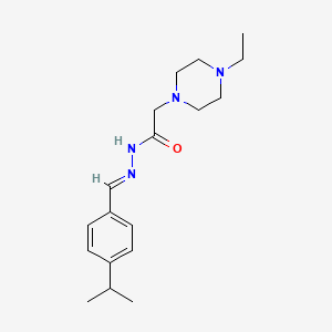 B1656436 2-(4-ethylpiperazin-1-yl)-N-[(E)-(4-propan-2-ylphenyl)methylideneamino]acetamide CAS No. 5278-31-9