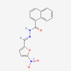 molecular formula C16H11N3O4 B1656438 N-[(E)-(5-nitrofuran-2-yl)methylideneamino]naphthalene-1-carboxamide CAS No. 5279-04-9